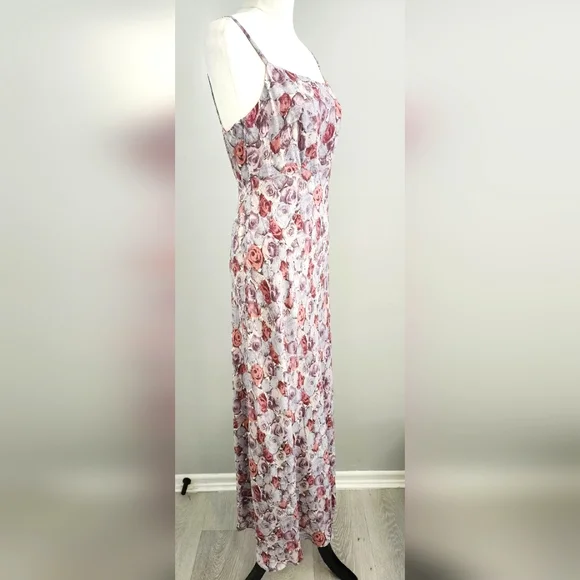 PRINCIPLES Vintage Women Long Maxi Dress Size 12 Purple Sleeveless Zip Lined - Picture 5 of 12